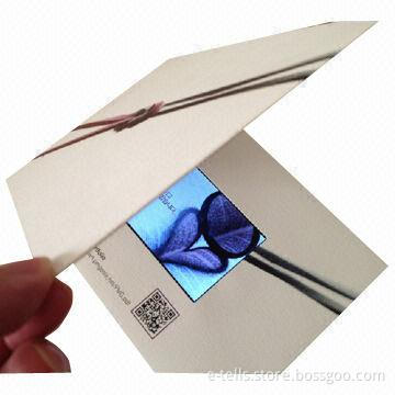 1.5/2.4/3.5/4.3-inch Video Greeting Card, Made of Paper, Built-in Speaker